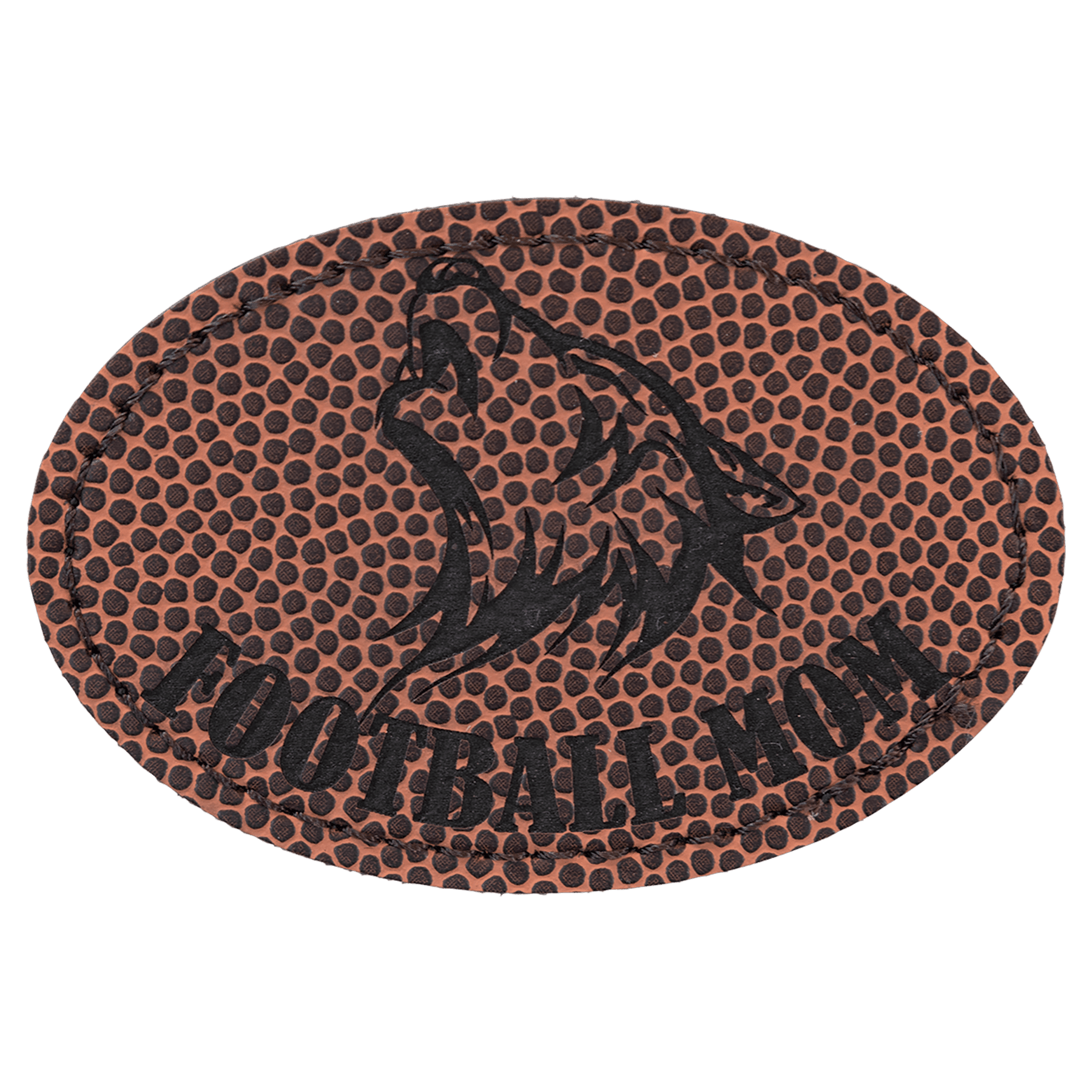 Football 3" x 2" Laserable Leatherette Oval Patch with Kota Pro Adhesive