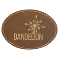 3 1/2" x 2 1/2" Rustic/ Laserable Leatherette Oval Patch with Adhesive