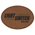 3 1/2" x 2 1/2" Dark Brown Laserable Leatherette Ova Patch with Kota Pro A dhesive