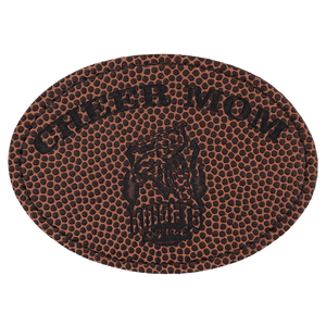 Football 3 1/2" x 2 1/2" Laserable Leatherette Oval Patch with Kota Pro Adhesive