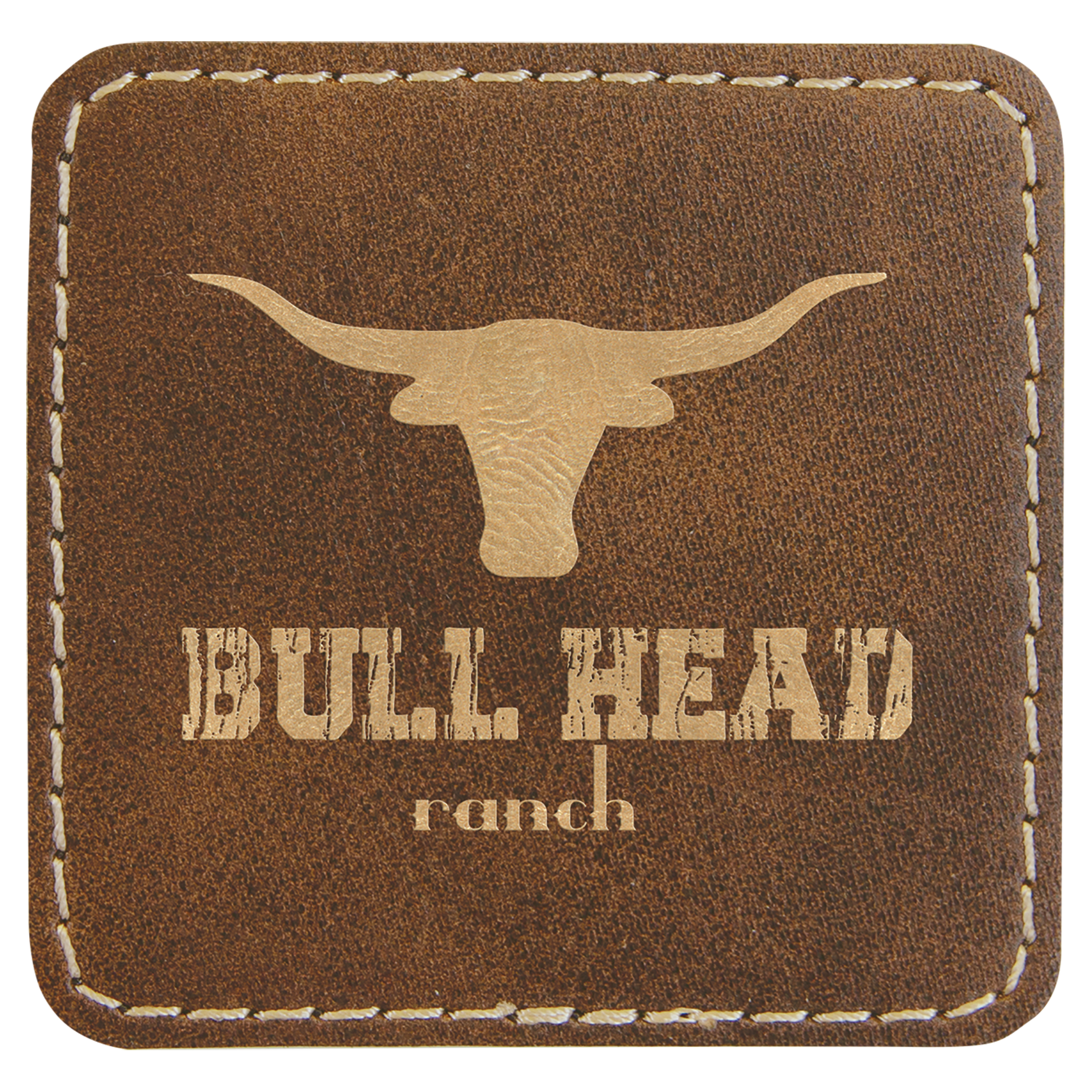 2 1/2" x 2 1/2" Rustic/ Laserable Leatherette Patch with Adhesive
