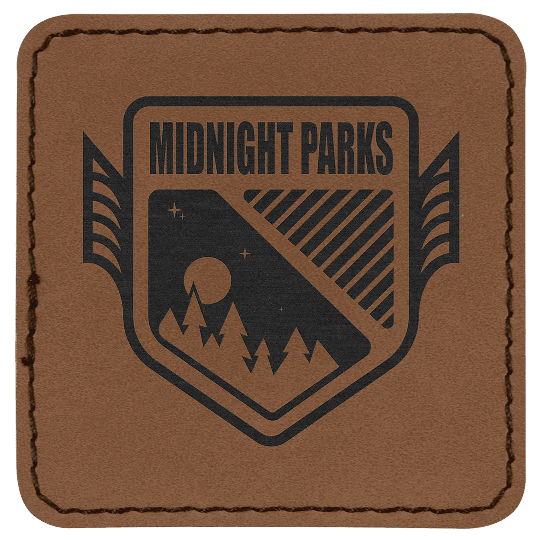 Dark Brown 2 1/2" x 2 1/2" Laserable Leatherette Square Patch with Kota Pro Adhesive