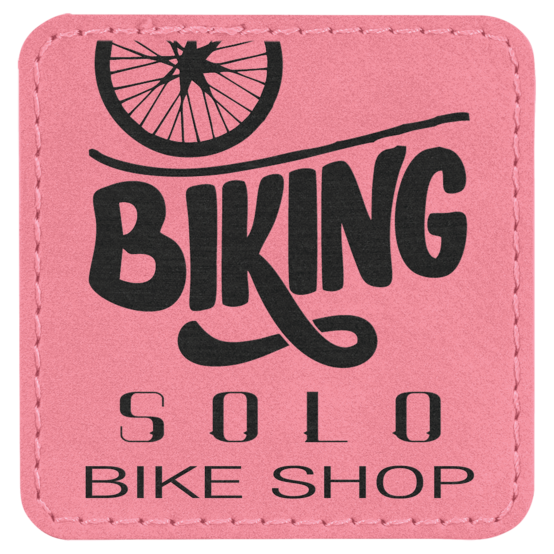Pink 2 1/2" x 2 1/2" Laserable Leatherette Square Patch with Kota Pro Adhesive