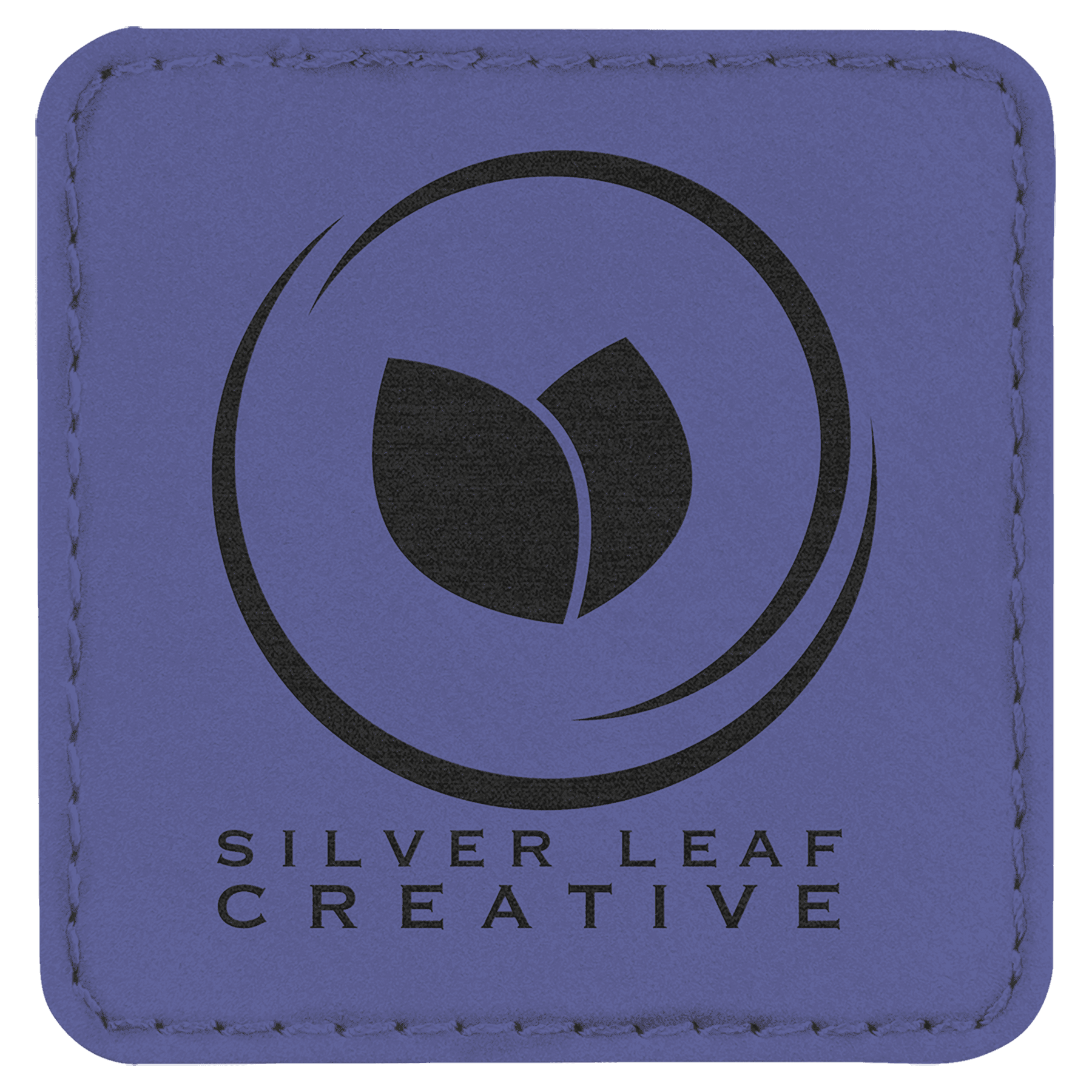 Purple 2 1/2" x 2 1/2" Laserable Leatherette Square Patch with Kota Pro Adhesive