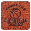 Basketball 2 1/2" x 2 1/2" Laserable Leatherette Square Patch with Kota Pro Adhesive