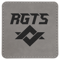 3" x 3" Square Laserable Leatherette Patch with Adhesive