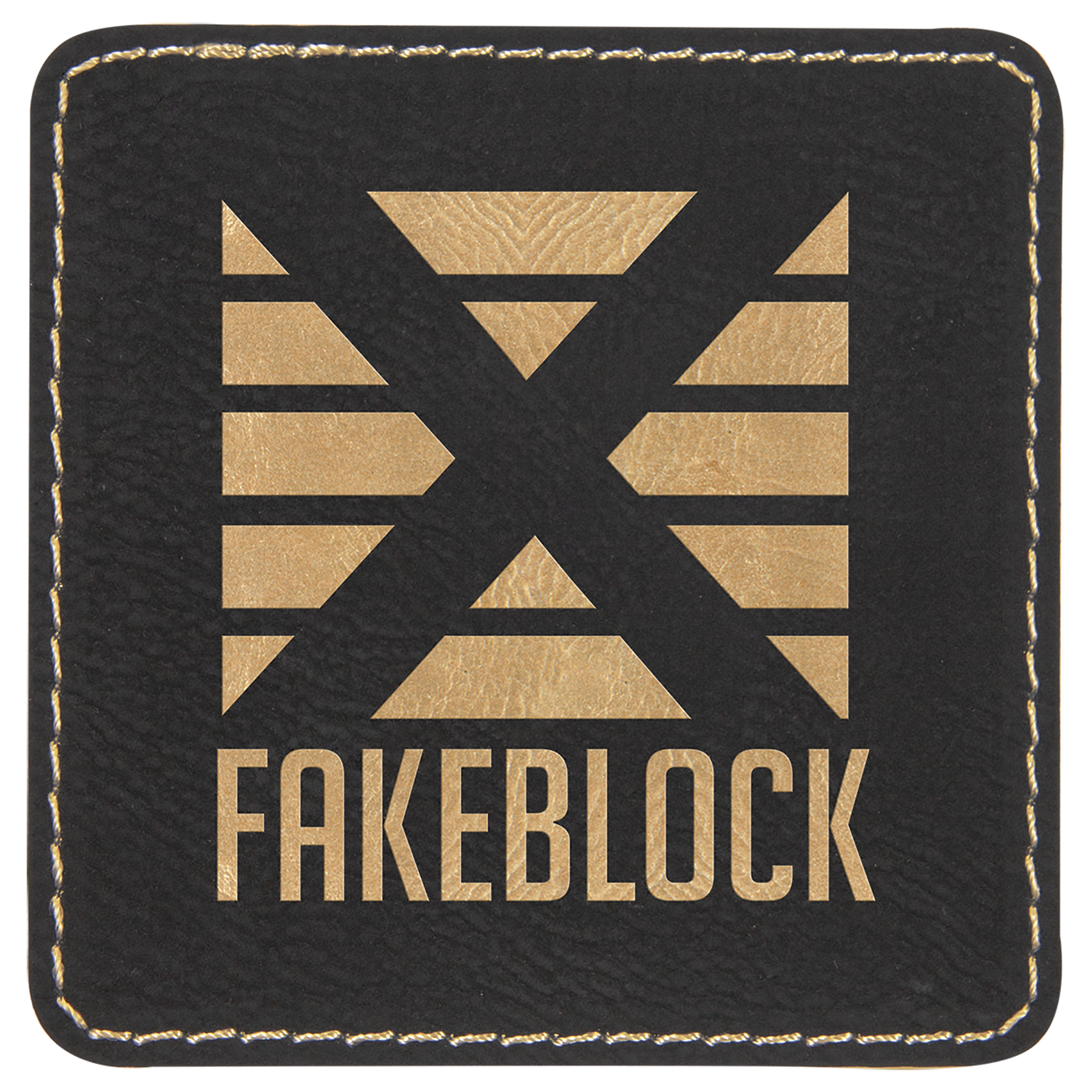3" x 3" Square Laserable Leatherette Patch with Adhesive