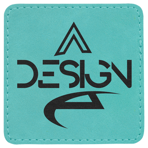 Teal 3" x 3" Square Laserable Leatherette Patch with Adhesive