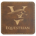 3" x 3" Square Rustic/ Laserable Leatherette Patch with Adhesive