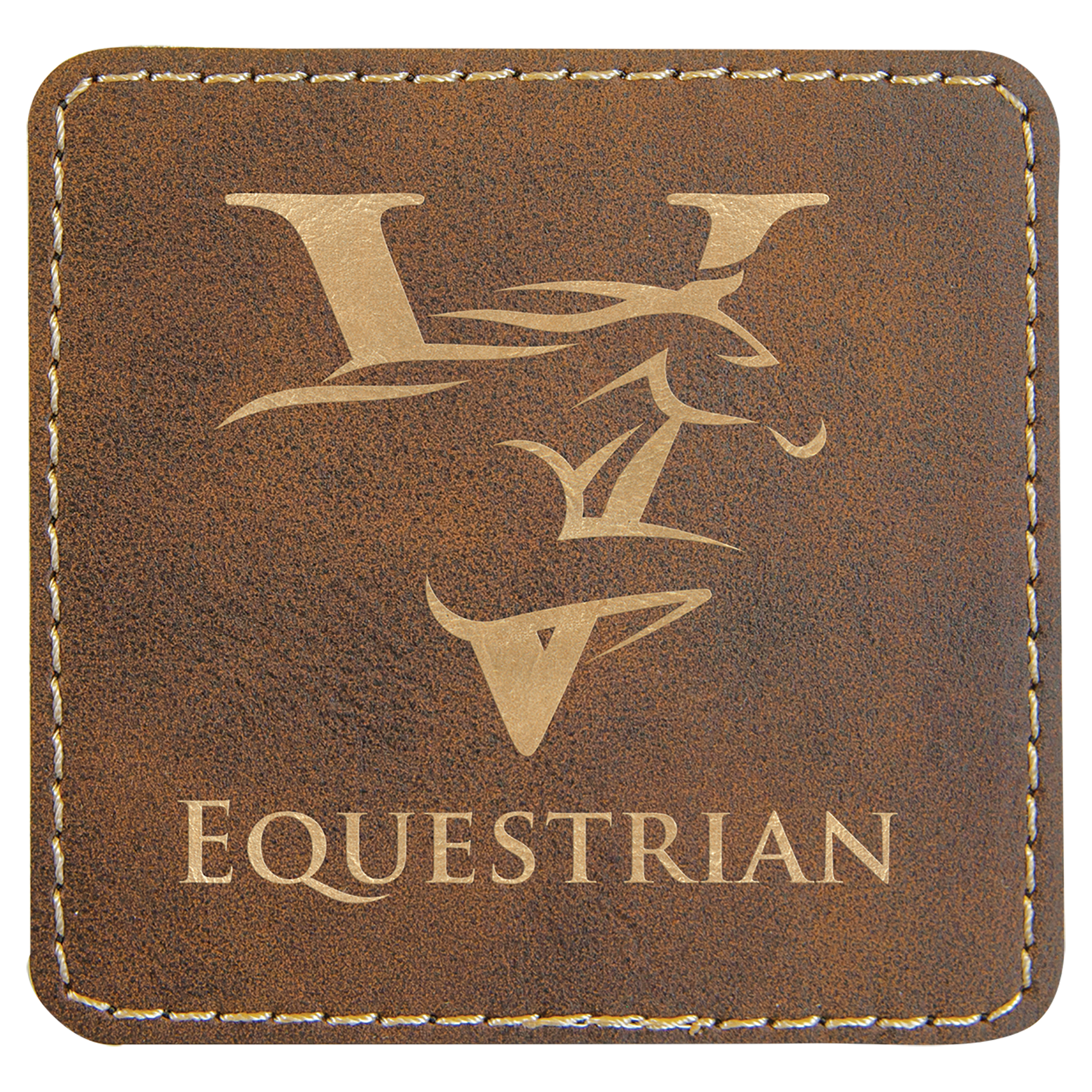 3" x 3" Square Rustic/ Laserable Leatherette Patch with Adhesive