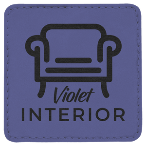 3" x 3" Square Laserable Leatherette Patch with Adhesive