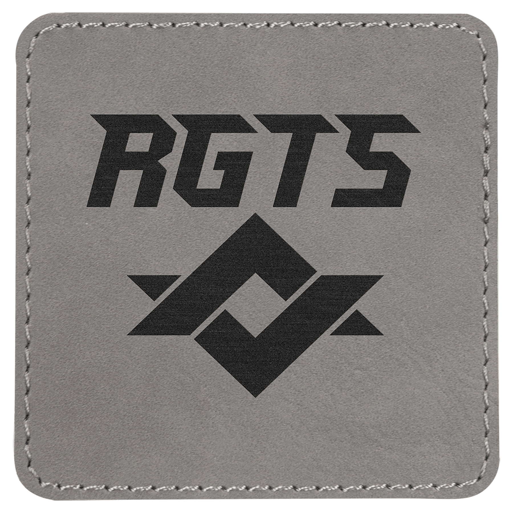 Gray 3" x 3" Laserable Leatherette Square Patch with Kota Pro Adhesive