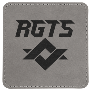 Gray 3" x 3" Laserable Leatherette Square Patch with Kota Pro Adhesive