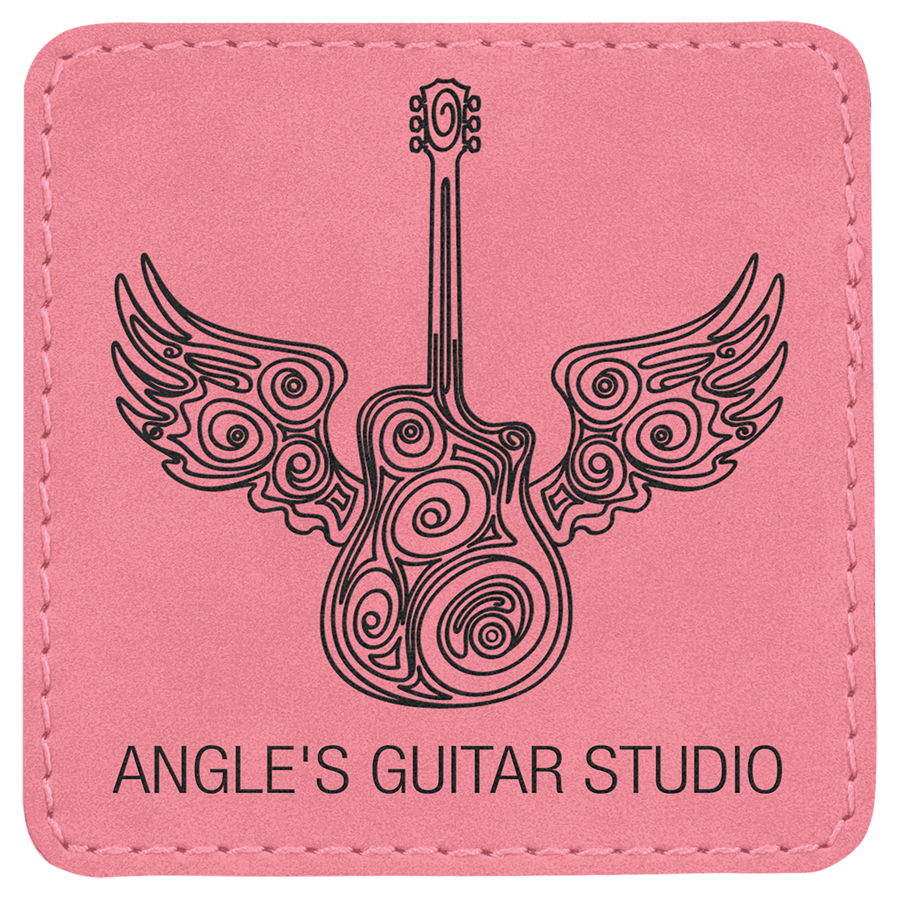Pink 3" x 3" Laserable Leatherette Square Patch with Kota Pro Adhesive