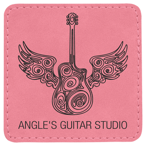 Pink 3" x 3" Laserable Leatherette Square Patch with Kota Pro Adhesive