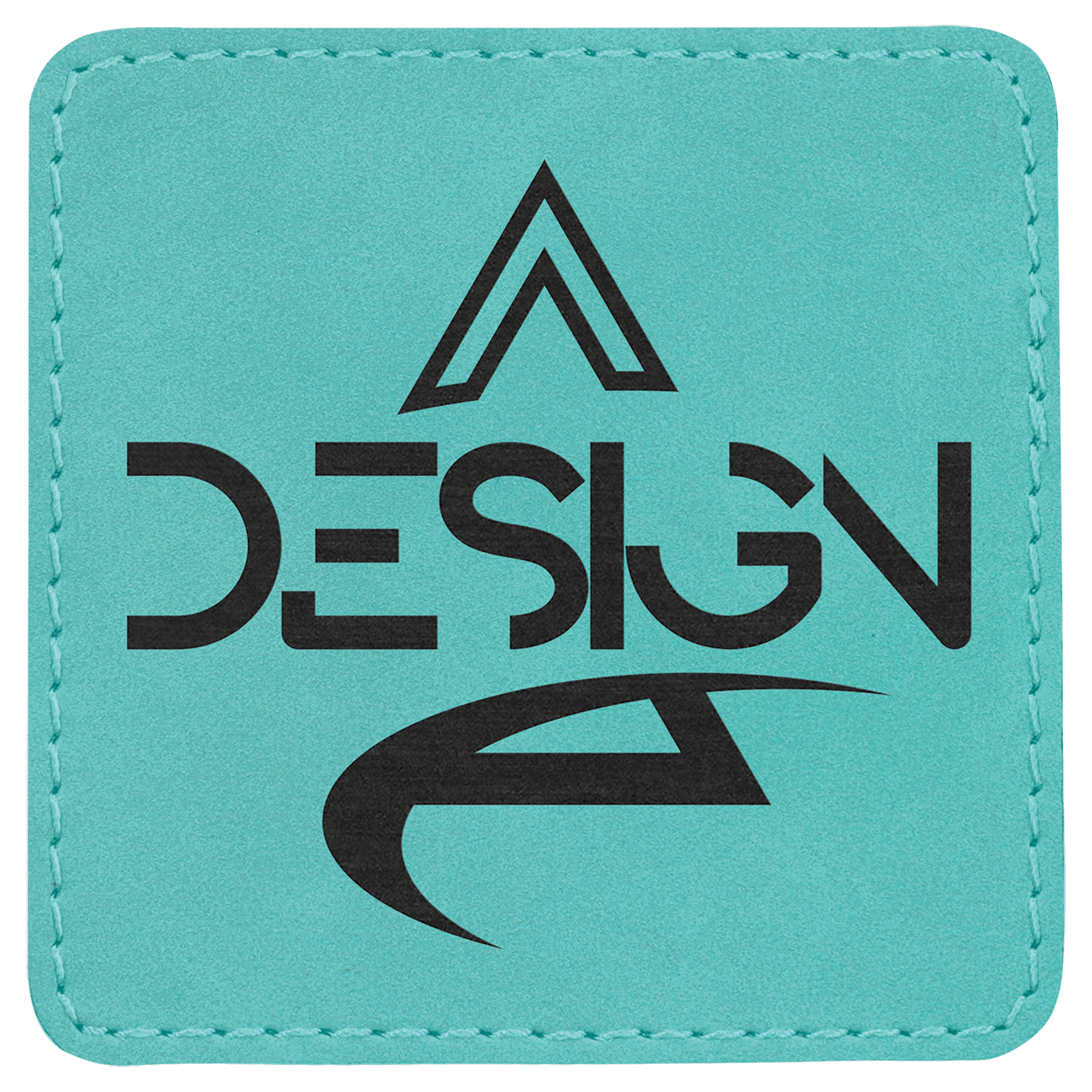 Teal 3" x 3" Laserable Leatherette Square Patch with Kota Pro Adhesive