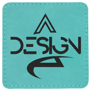 Teal 3" x 3" Laserable Leatherette Square Patch with Kota Pro Adhesive