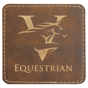 Rustic/Gold 3" x 3" Laserable Leatherette Square Patch with Kota Pro Adhesive