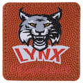 Basketball 3" x 3" Laserable Leatherette Square Patch with Kota Pro Adhesive