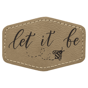 Light Brown 3" x 2" Laserable Leatherette Hex Patch with Kota Pro Adhesive