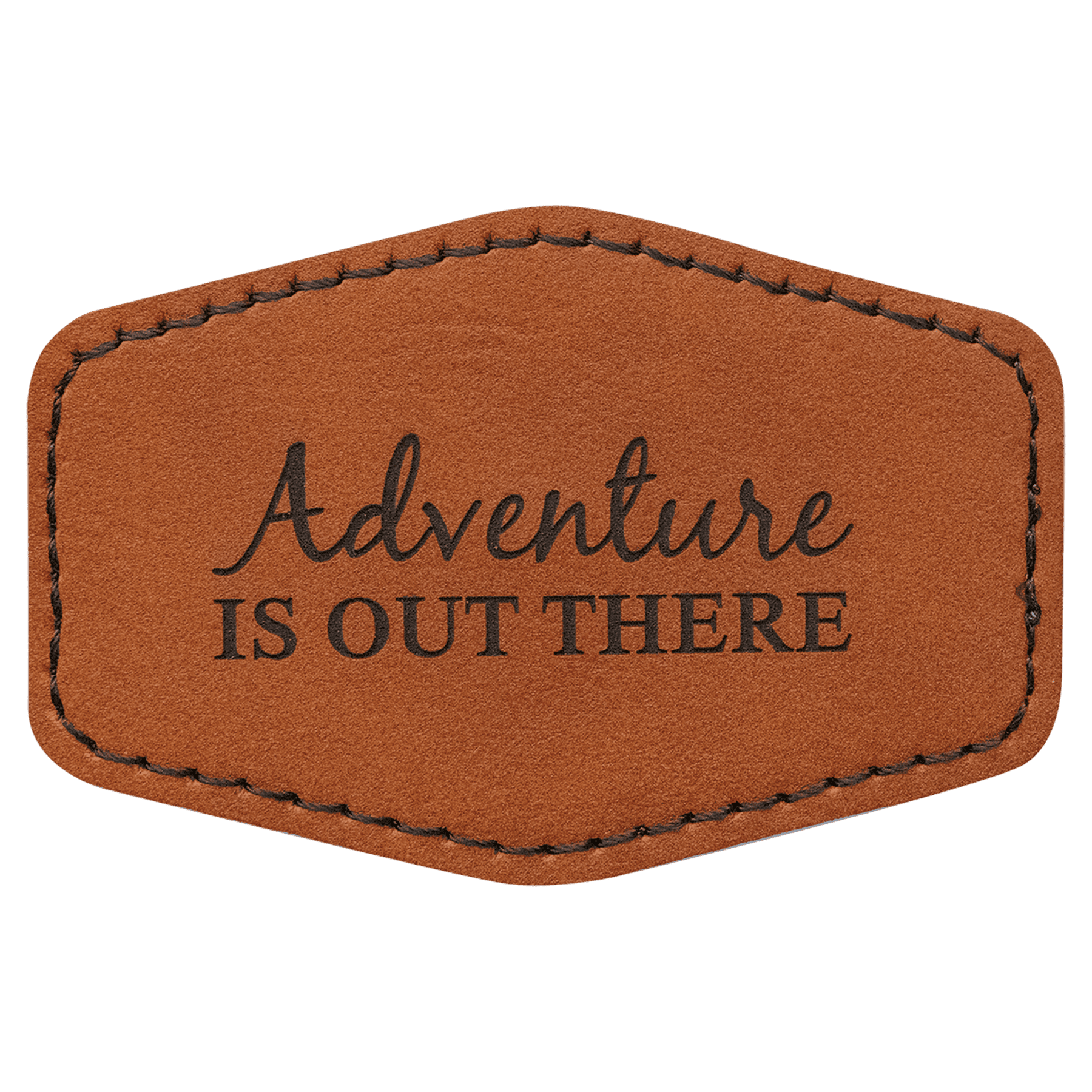 Rawhide 3" x 2" Laserable Leatherette Hex Patch with Kota Pro Adhesive