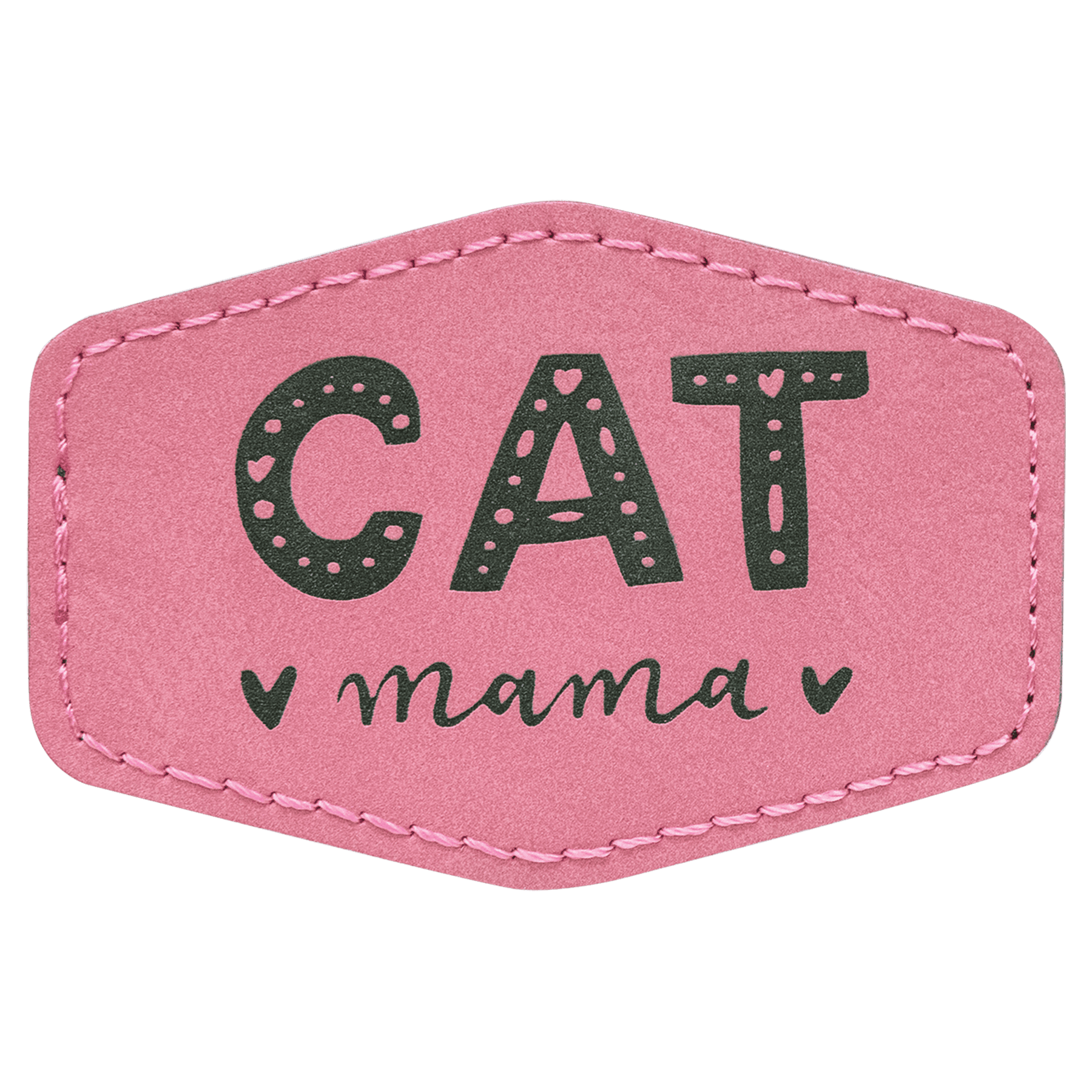 Pink 3" x 2" Laserable Leatherette Hex Patch with Kota Pro Adhesive