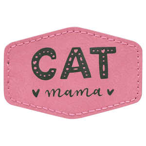 Pink 3" x 2" Laserable Leatherette Hex Patch with Kota Pro Adhesive