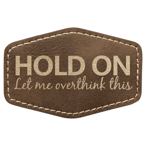 Rustic/Gold 3" x 2" Laserable Leatherette Hex Patch with Kota Pro Adhesive