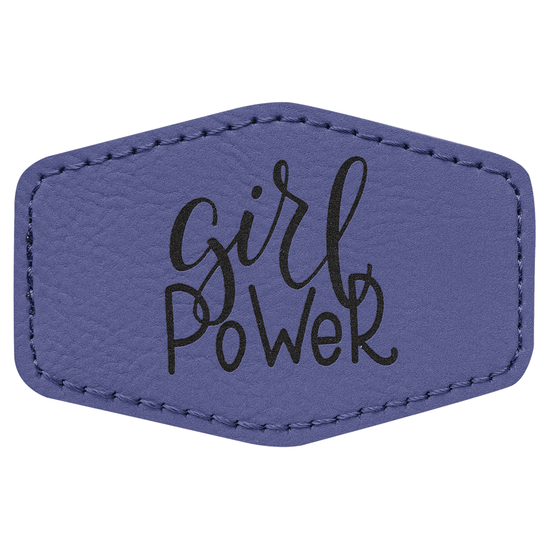 Purple 3" x 2" Laserable Leatherette Hex Patch with Kota Pro Adhesive