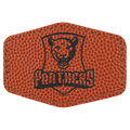 Basketball 3" x 2" Laserable Leatherette Hex Patch with Kota Pro Adhesive