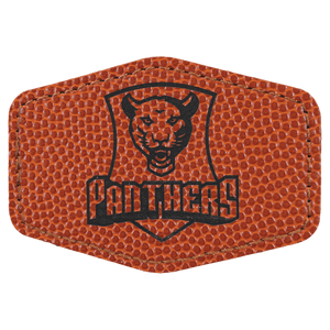 Basketball 3" x 2" Laserable Leatherette Hex Patch with Kota Pro Adhesive