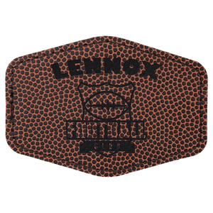 Football 3 1/2" x 2 1/2" Laserable Leatherette Hex Patch with Kota Pro Adhesive