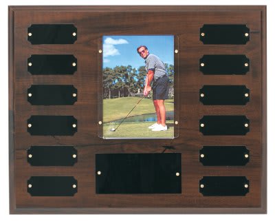 12 Plate w/ 3 1/2" x 5" Photo Holder, Completed Finish Perpetual Plaque