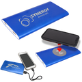 Blue 8000MAH Power Bank & Wireless Anodized Aluminum Charger with USB Pow er Cord