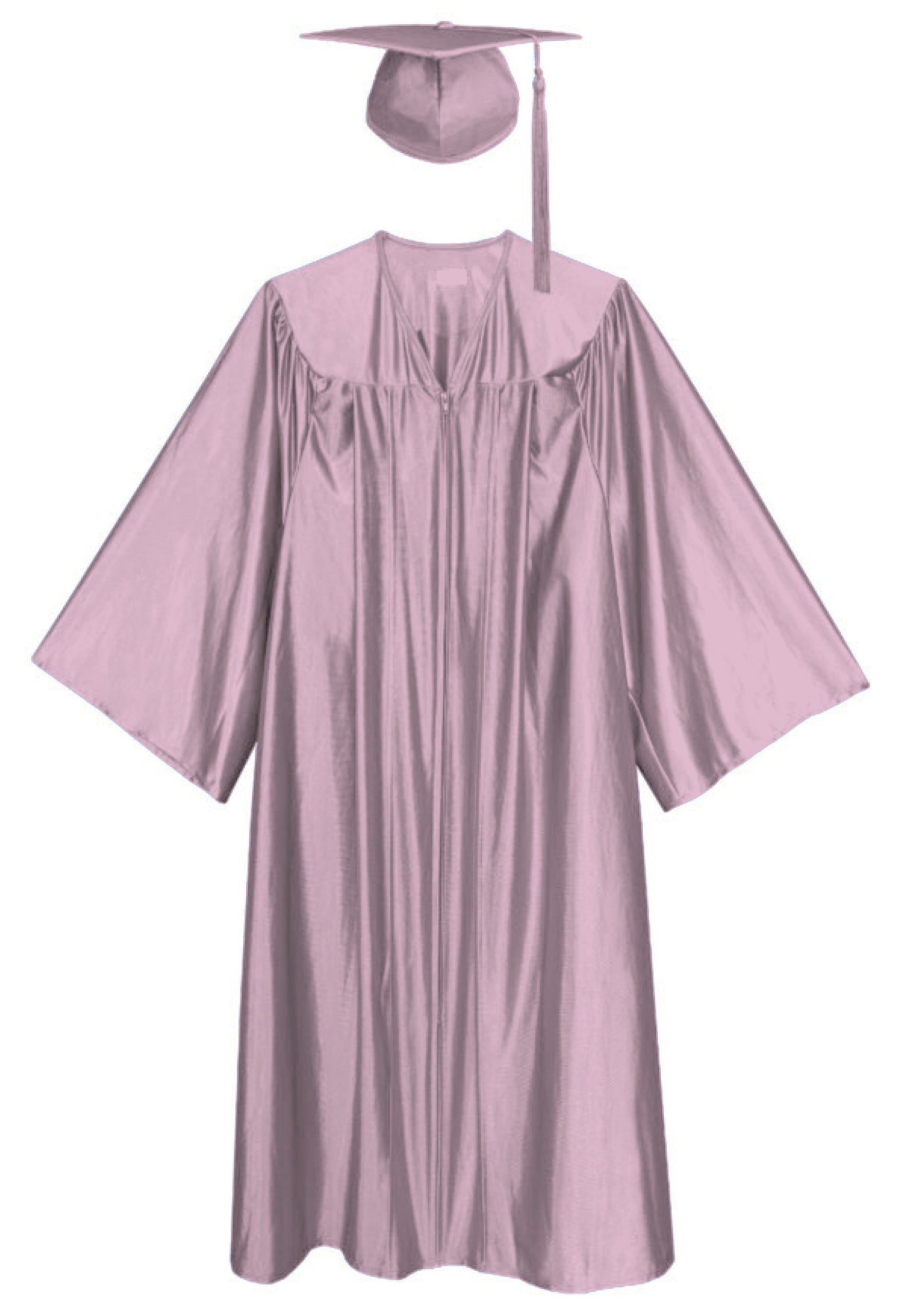 Pink Shiny Graduation Gown and Cap for Events