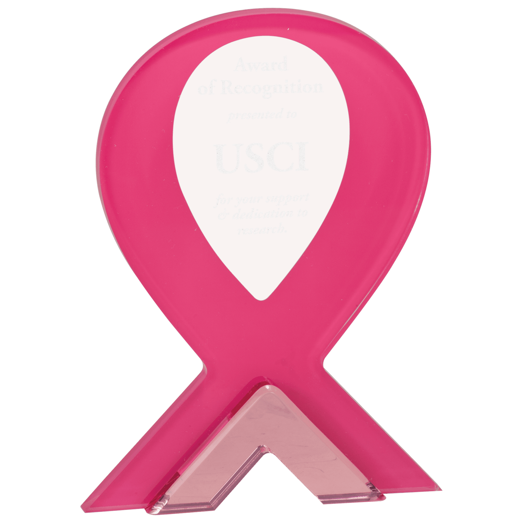 8" Pink Ribbon Standup Acrylic