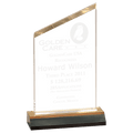 5" x 10" Gold Reflection Beveled Peak Acrylic with 6" Gold Mirror Base