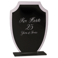 6 1/2" Black Shield Reflection Glass Award
