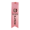 Pink 4th Place Carded Ribbon with String