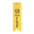 Yellow 5th Place Carded Ribbon with String