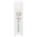 White 3rd Place Pinked Top Ribbon