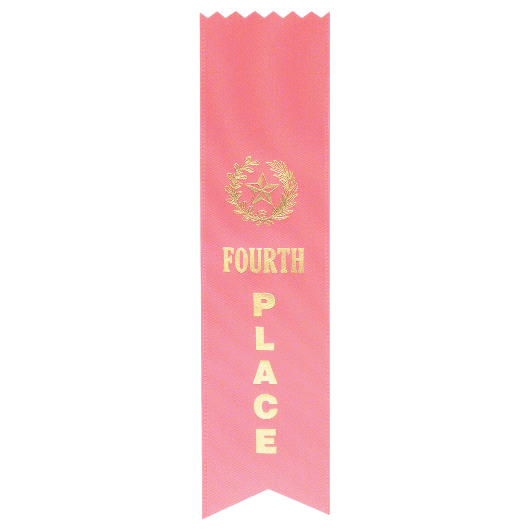 Pink 4th Place Pinked Top Ribbon