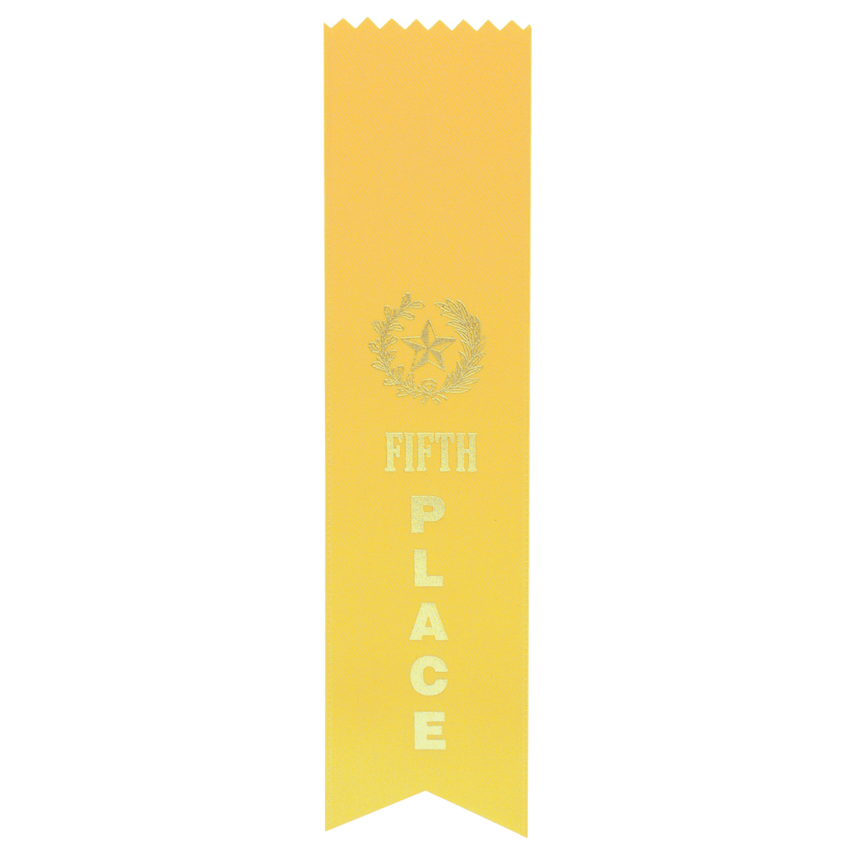 Yellow 5th Place Pinked Top Ribbon