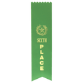 Green 6th Place Pinked Top Ribbon
