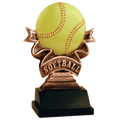5 1/2" Softball Ribbon Resin