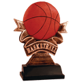 7" Basketball Ribbon Resin