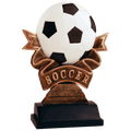 7" Soccer Ribbon Resin