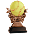 7" Softball Ribbon Resin