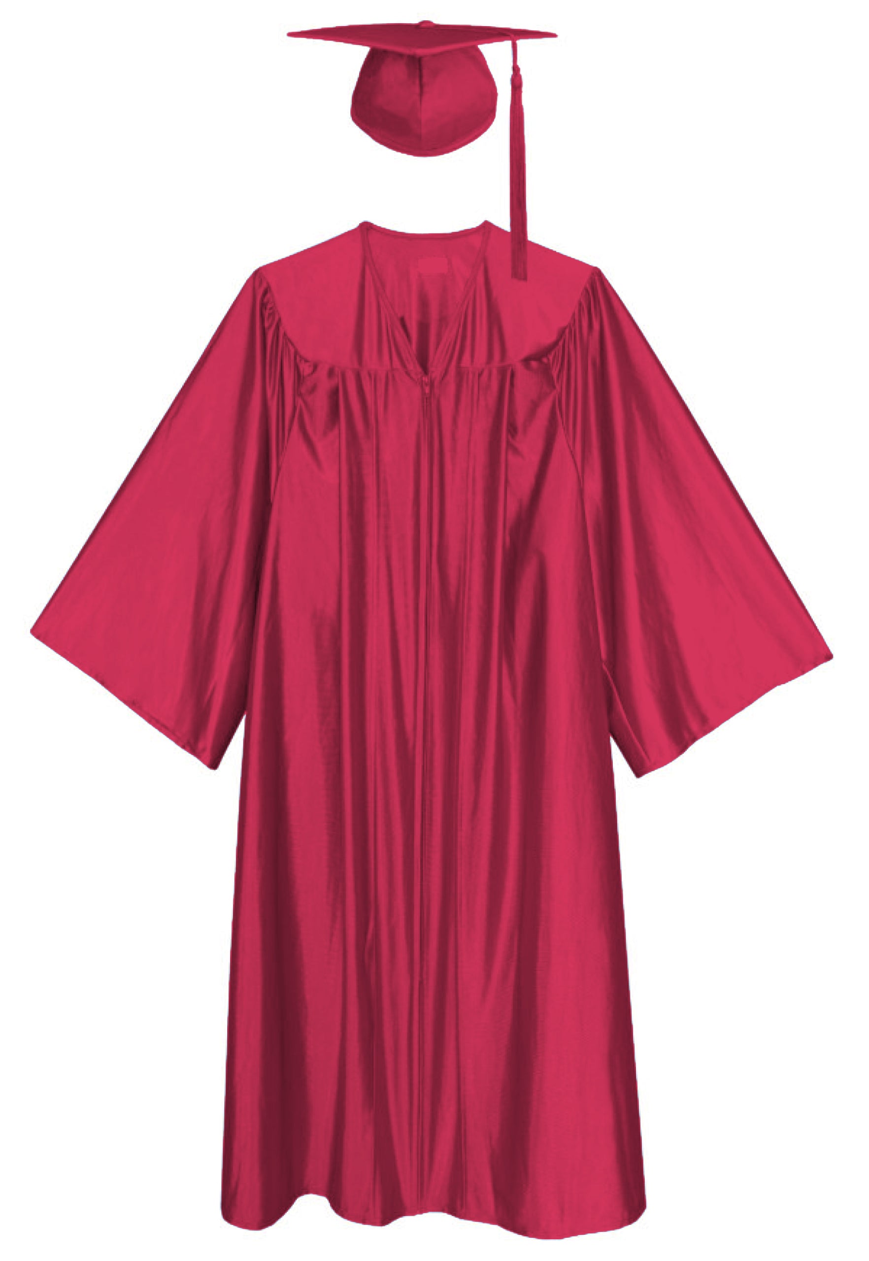 Red Shiny Gown and Cap for Academic Events