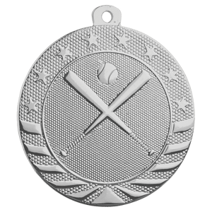 Bright Silver 2" Baseball/Softball Starbrite Medal